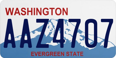 WA license plate AAZ4707