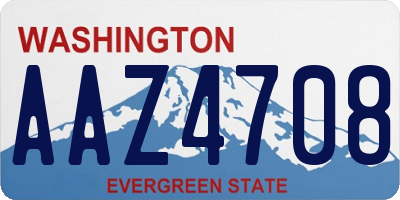 WA license plate AAZ4708