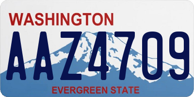 WA license plate AAZ4709