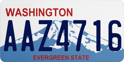 WA license plate AAZ4716
