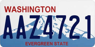 WA license plate AAZ4721
