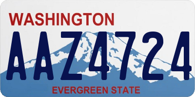 WA license plate AAZ4724