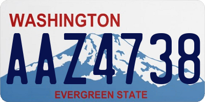 WA license plate AAZ4738
