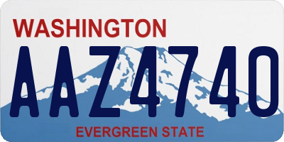 WA license plate AAZ4740