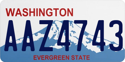 WA license plate AAZ4743