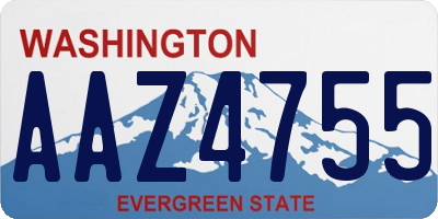 WA license plate AAZ4755