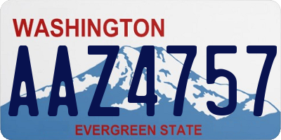 WA license plate AAZ4757