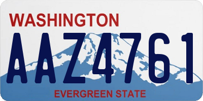 WA license plate AAZ4761