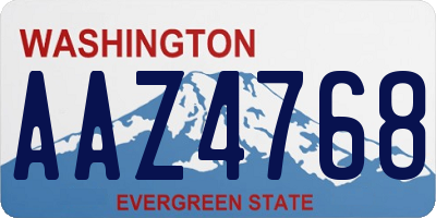 WA license plate AAZ4768
