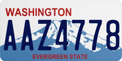 WA license plate AAZ4778