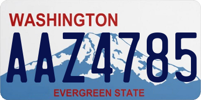 WA license plate AAZ4785