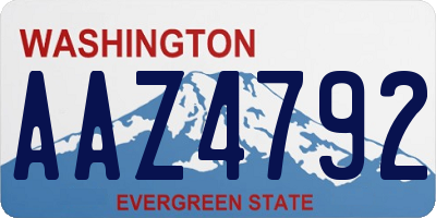 WA license plate AAZ4792