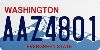 WA license plate AAZ4801