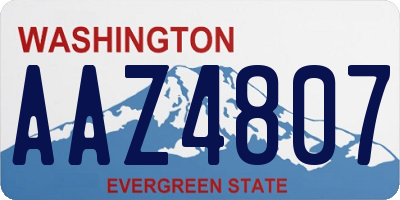 WA license plate AAZ4807