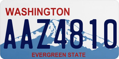 WA license plate AAZ4810