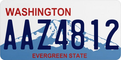 WA license plate AAZ4812