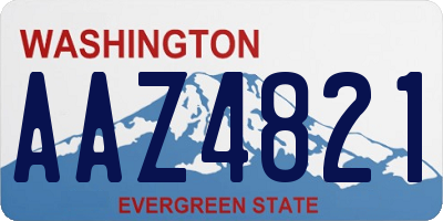 WA license plate AAZ4821