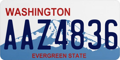 WA license plate AAZ4836
