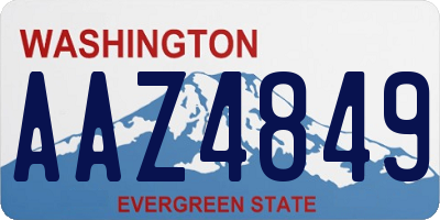 WA license plate AAZ4849
