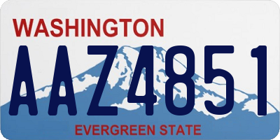 WA license plate AAZ4851