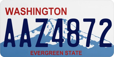 WA license plate AAZ4872