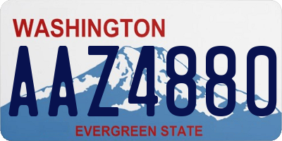 WA license plate AAZ4880
