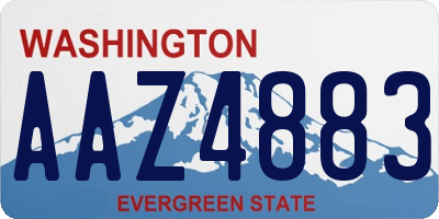 WA license plate AAZ4883
