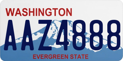 WA license plate AAZ4888