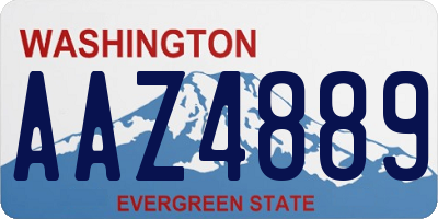WA license plate AAZ4889