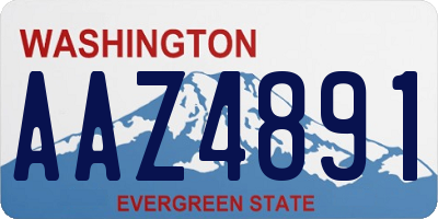 WA license plate AAZ4891
