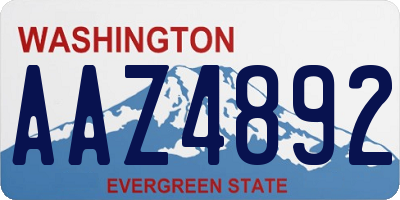 WA license plate AAZ4892