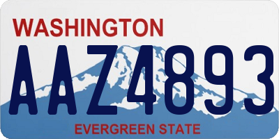 WA license plate AAZ4893