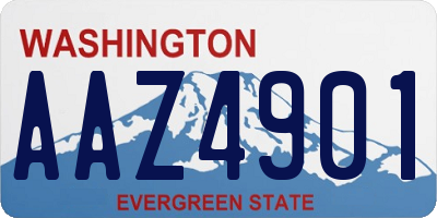 WA license plate AAZ4901