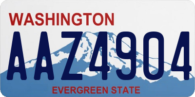 WA license plate AAZ4904