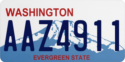 WA license plate AAZ4911