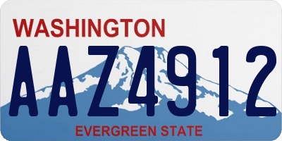 WA license plate AAZ4912
