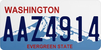 WA license plate AAZ4914