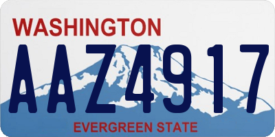 WA license plate AAZ4917