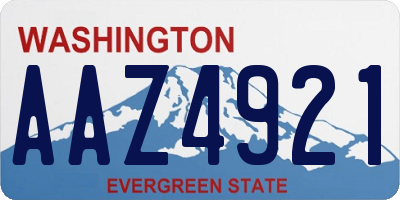 WA license plate AAZ4921