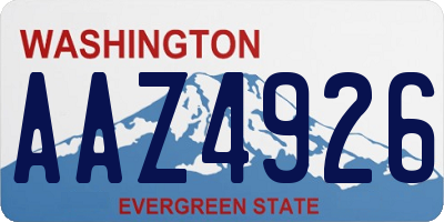 WA license plate AAZ4926