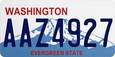 WA license plate AAZ4927