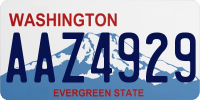 WA license plate AAZ4929