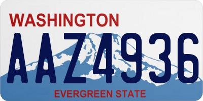 WA license plate AAZ4936