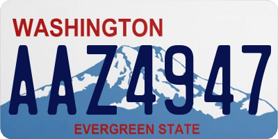 WA license plate AAZ4947