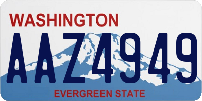 WA license plate AAZ4949