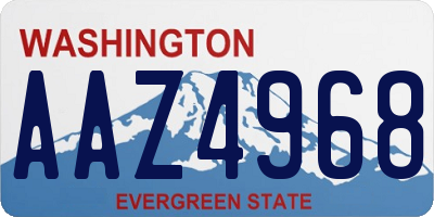 WA license plate AAZ4968