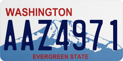 WA license plate AAZ4971