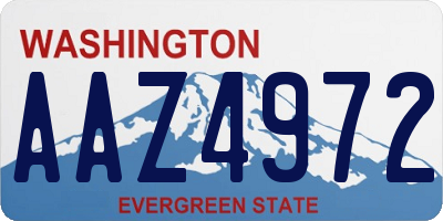 WA license plate AAZ4972