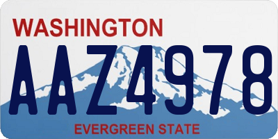 WA license plate AAZ4978