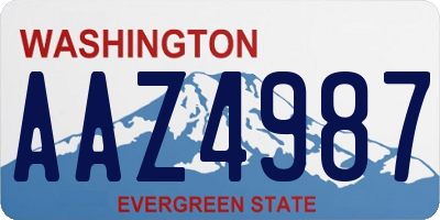 WA license plate AAZ4987
